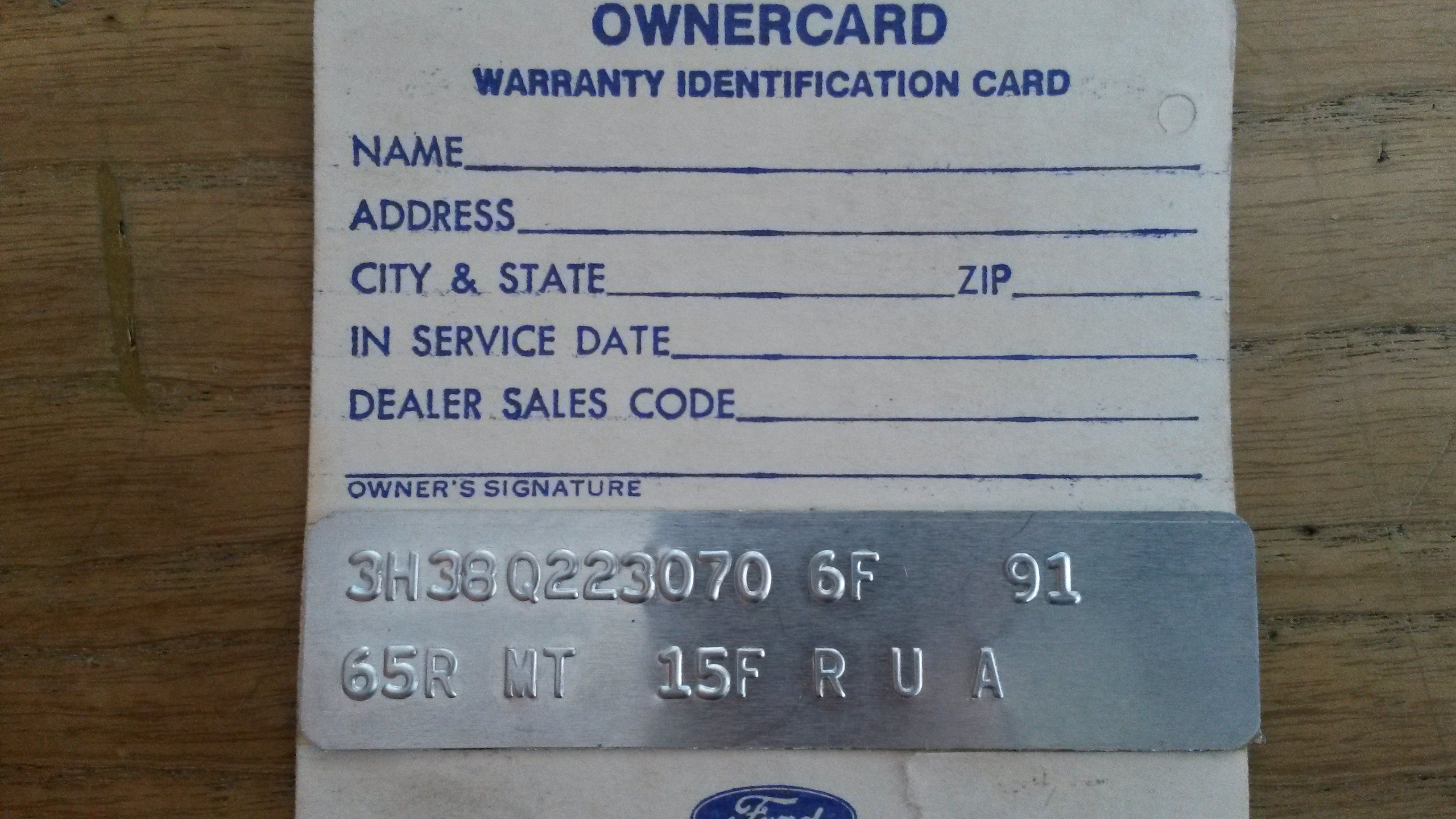 Owner Card